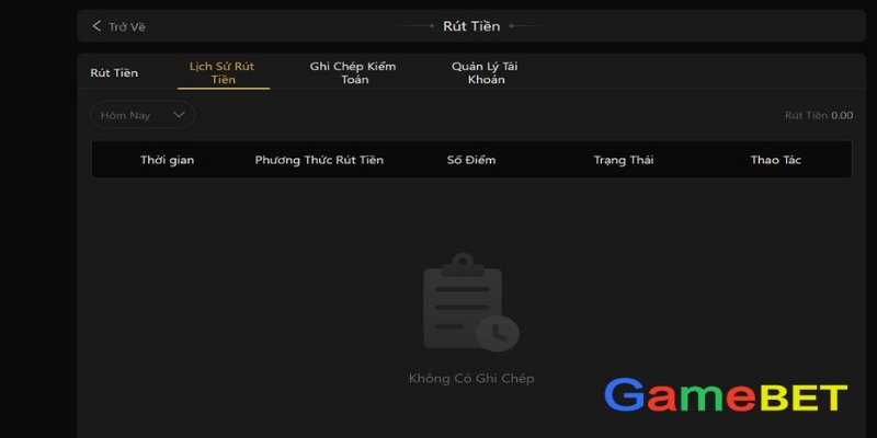 Rút tiền Gamebet - Hướng Dẫn Các thao tác đơn giản