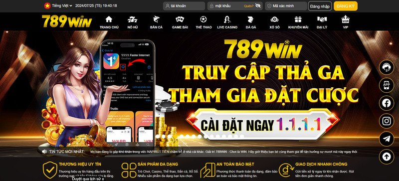 Link vào trang chủ 789WIN mới nhất